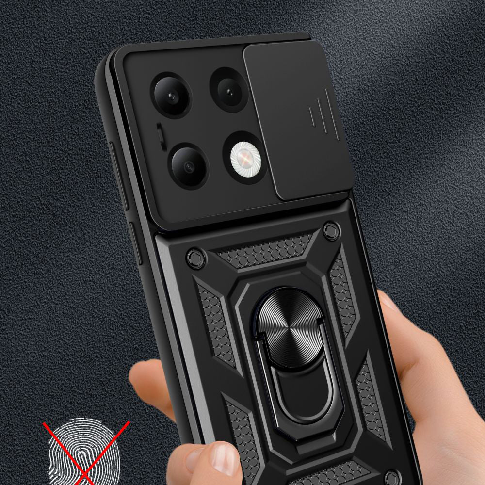 Hülle für Xiaomi Redmi Note 13 4G, Techsuit, CamShield, Schwarz