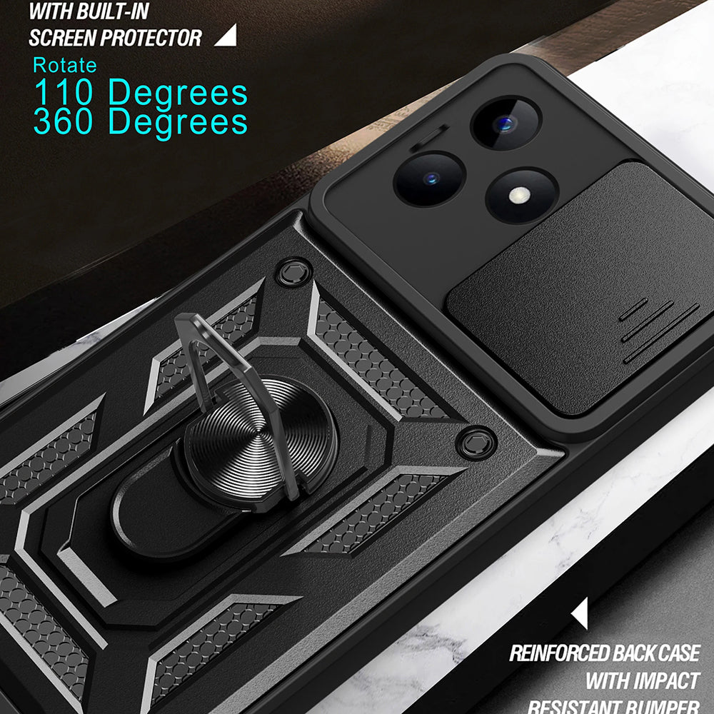Hülle für Xiaomi Redmi Note 13 5G, Techsuit, CamShield, Schwarz