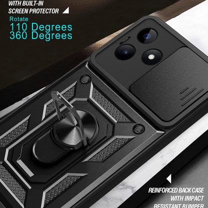 Hülle für Xiaomi Redmi Note 13 5G, Techsuit, CamShield, Schwarz