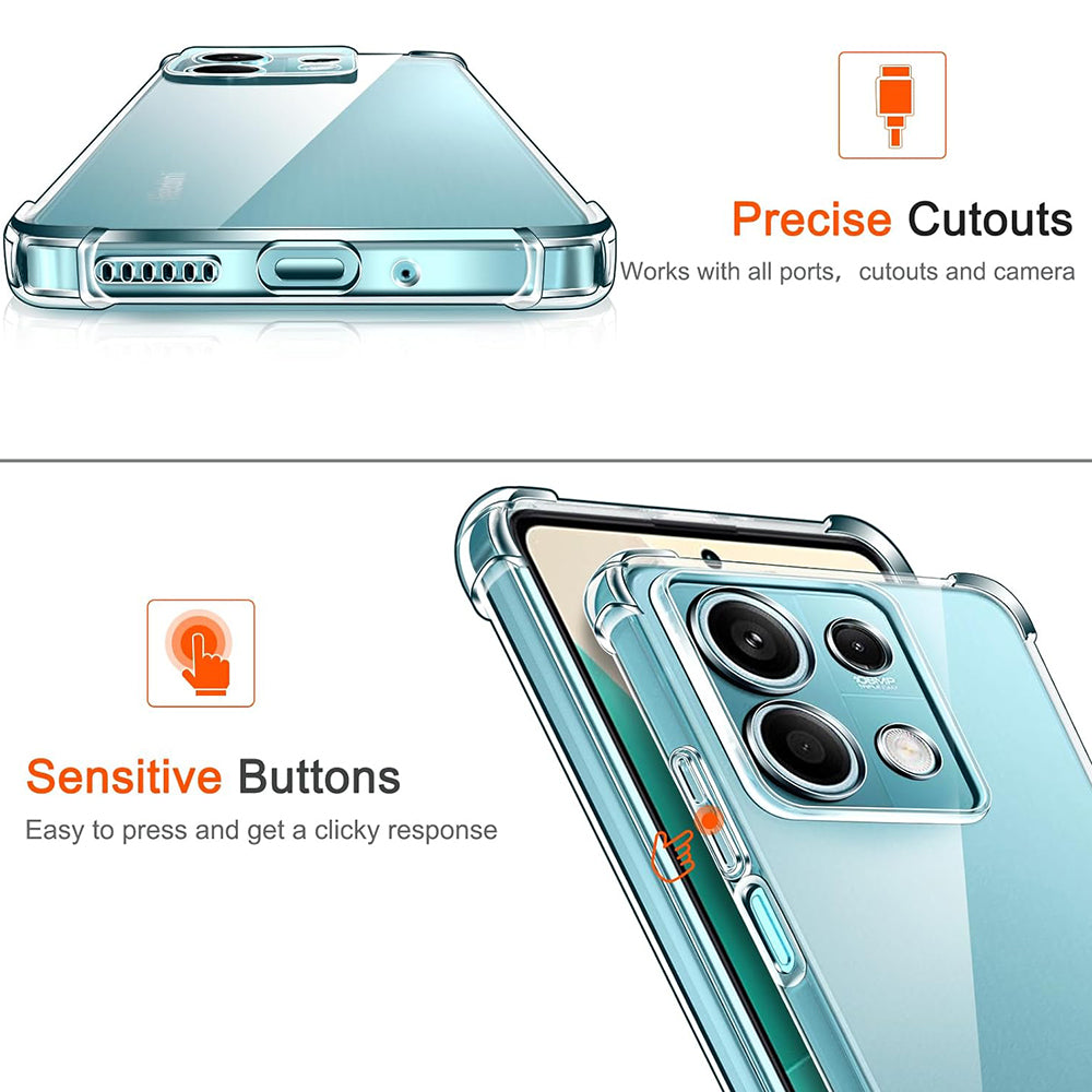 Case for Xiaomi Redmi Note 13 5G, Techsuit, Shockproof Clear, Transparent