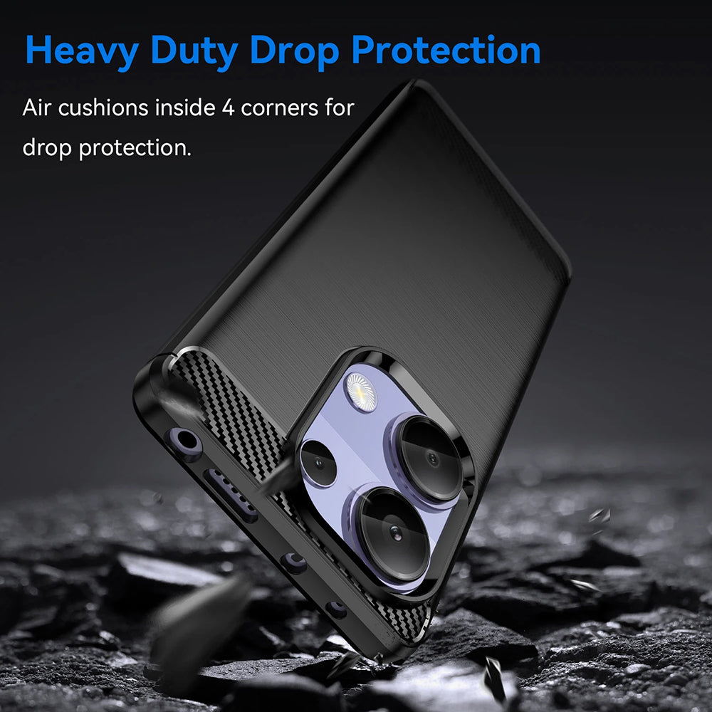 Hülle für Xiaomi Redmi Note 13 Pro 4G / Poco M6 Pro 4G, Techsuit, Carbon, Blau