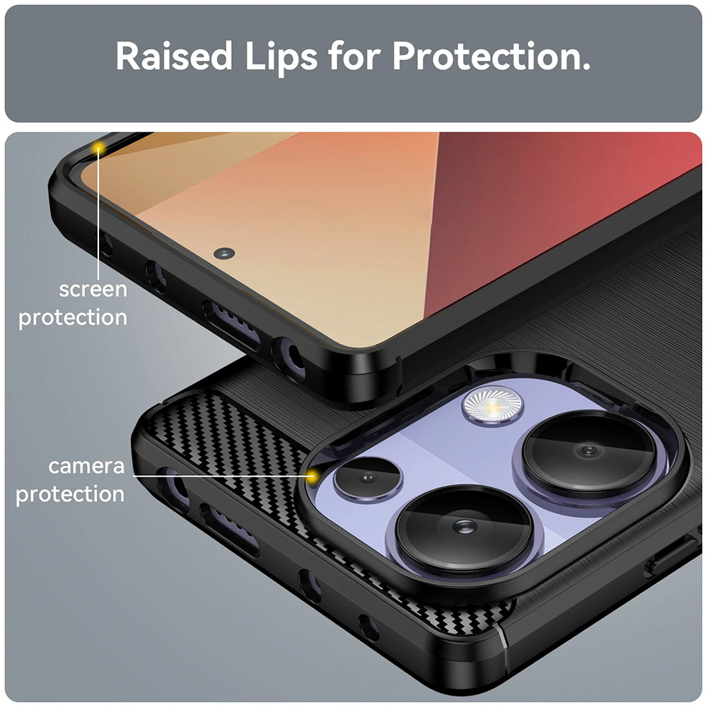 Hülle für Xiaomi Redmi Note 13 Pro 4G / Poco M6 Pro 4G, Techsuit, Carbon, Blau