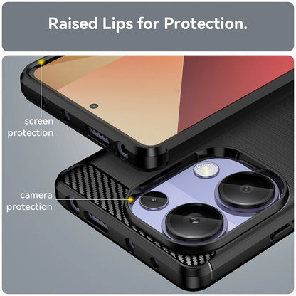 Hülle für Xiaomi Redmi Note 13 Pro 4G / Poco M6 Pro 4G, Techsuit, Carbon, Blau