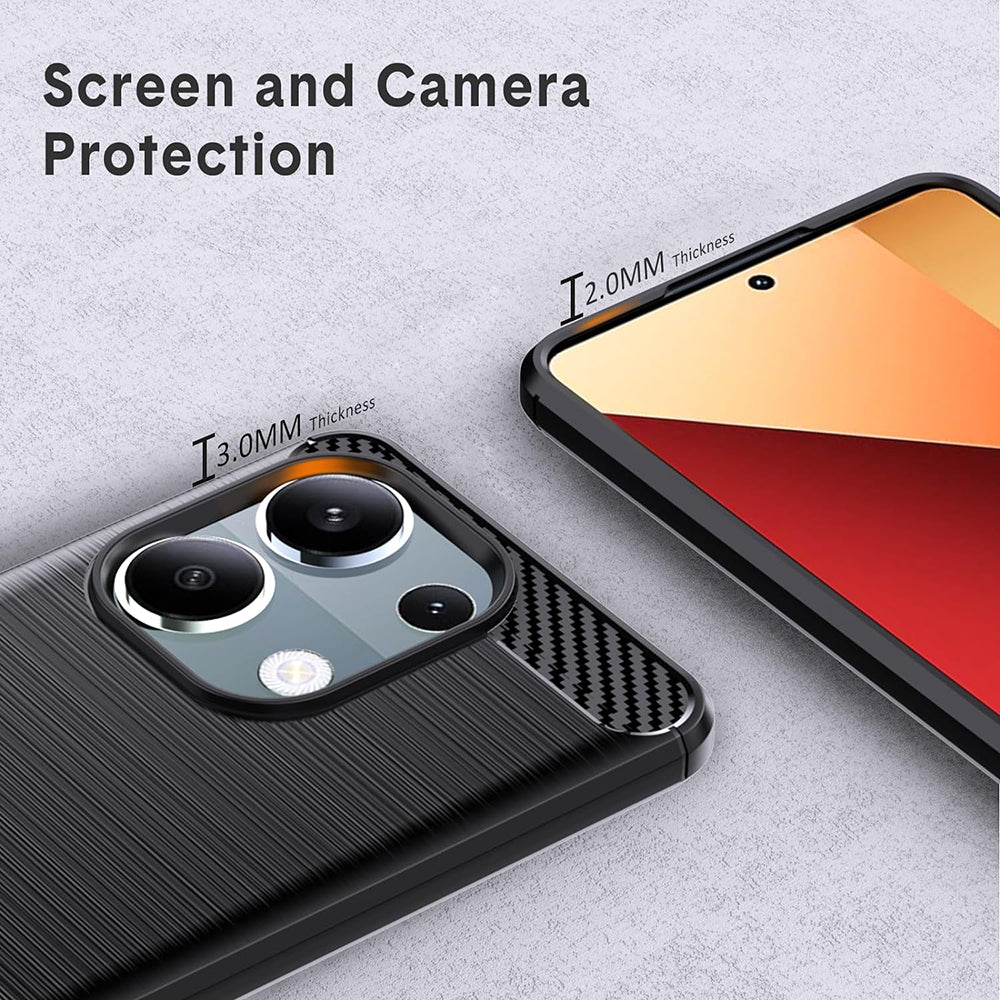 Hülle für Xiaomi Redmi Note 13 Pro 4G / Poco M6 Pro 4G, Techsuit, Carbon, Schwarz