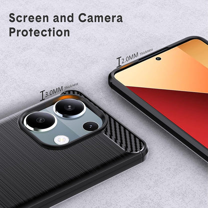 Hülle für Xiaomi Redmi Note 13 Pro 4G / Poco M6 Pro 4G, Techsuit, Carbon, Schwarz