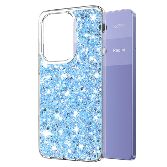 Hülle für Xiaomi Redmi Note 13 Pro 4G / Poco M6 Pro 4G, Techsuit, Glitzernd, Blau
