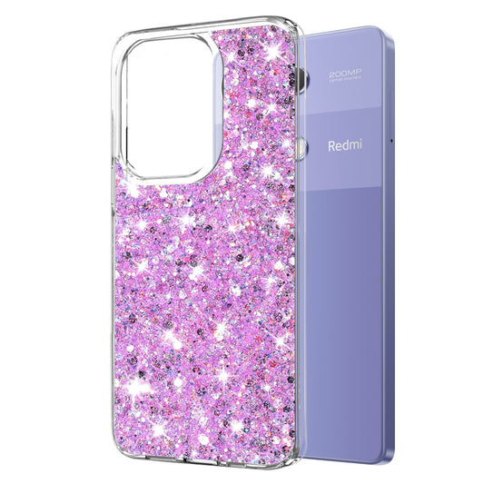 Hülle für Xiaomi Redmi Note 13 Pro 4G / Poco M6 Pro 4G, Techsuit, Glitzernd, Magenta