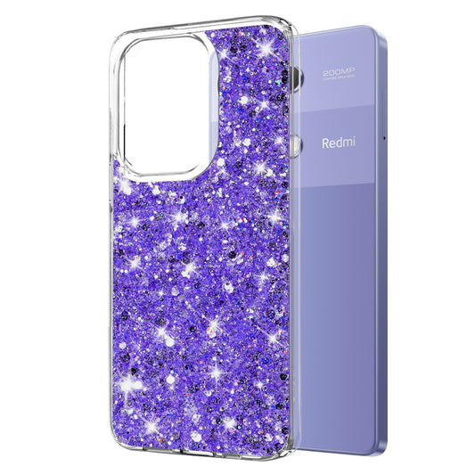 Hülle für Xiaomi Redmi Note 13 Pro 4G / Poco M6 Pro 4G, Techsuit, Glitzernd, Lila