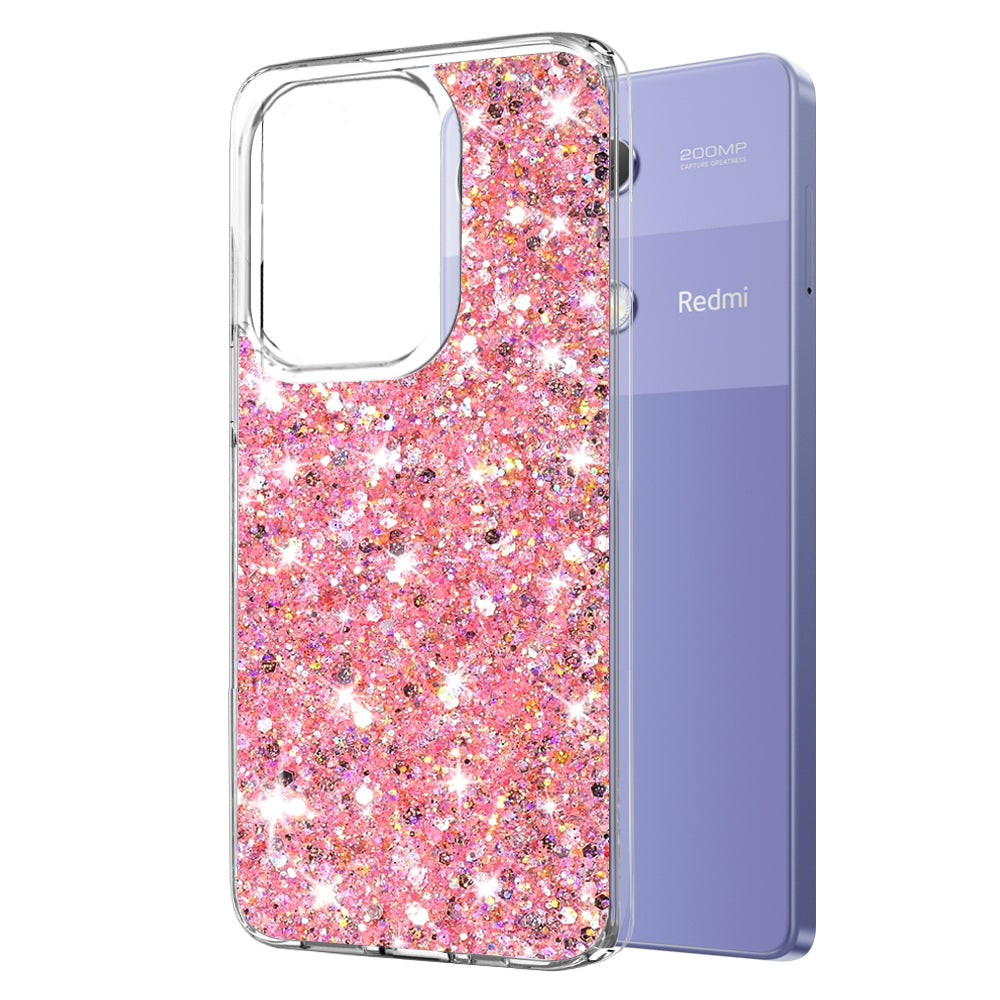 Hülle für Xiaomi Redmi Note 13 Pro 4G / Poco M6 Pro 4G, Techsuit, Glitzernd, Rosa