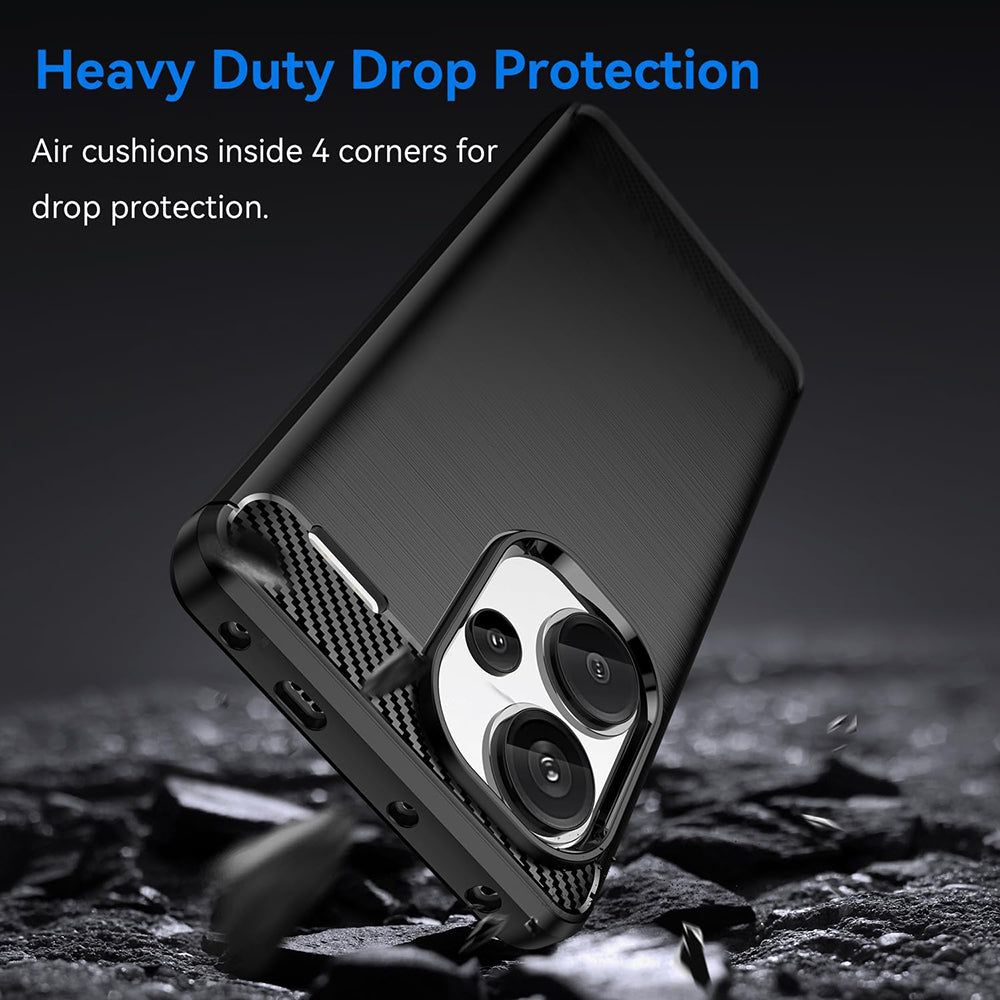 Hülle für Xiaomi Redmi Note 13 Pro+, Techsuit, Carbon, Schwarz