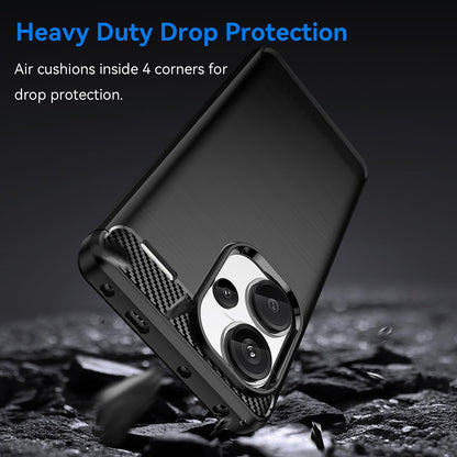 Hülle für Xiaomi Redmi Note 13 Pro+, Techsuit, Carbon, Schwarz