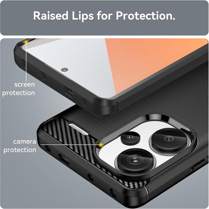 Hülle für Xiaomi Redmi Note 13 Pro+, Techsuit, Carbon, Schwarz