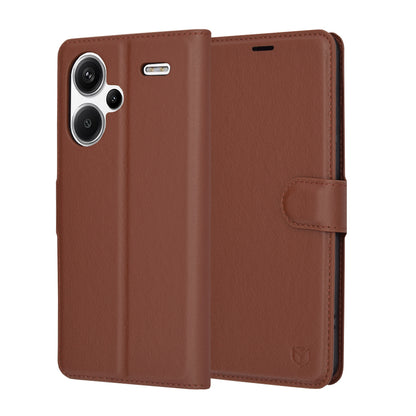 Hülle für Xiaomi Redmi Note 13 Pro+, Techsuit, Leder-Folio, Braun