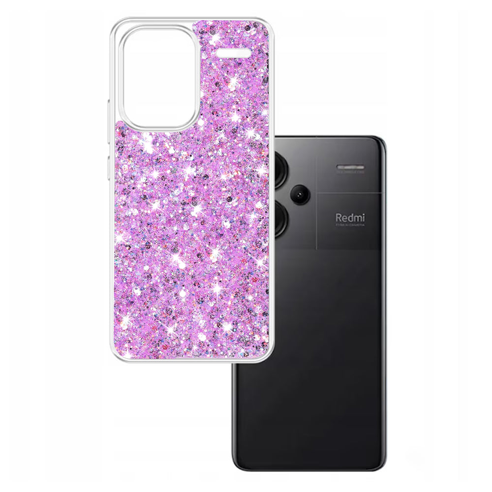 Hülle für Xiaomi Redmi Note 13 Pro+, Techsuit, Glitzerndes Funkeln, Magenta