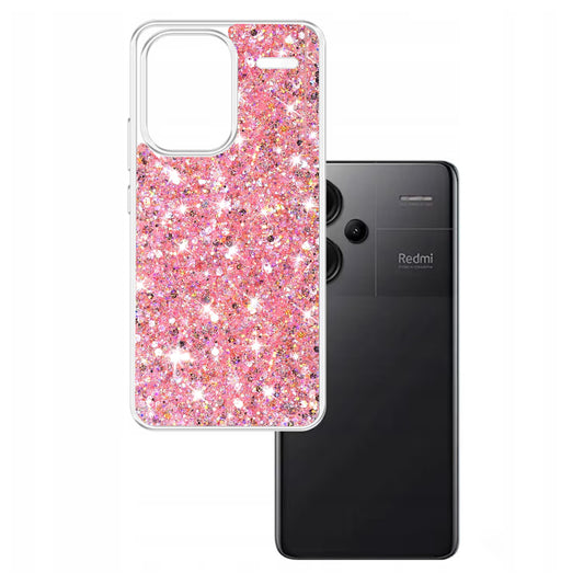 Hülle für Xiaomi Redmi Note 13 Pro+, Techsuit, funkelnder Glitzer, Rosa