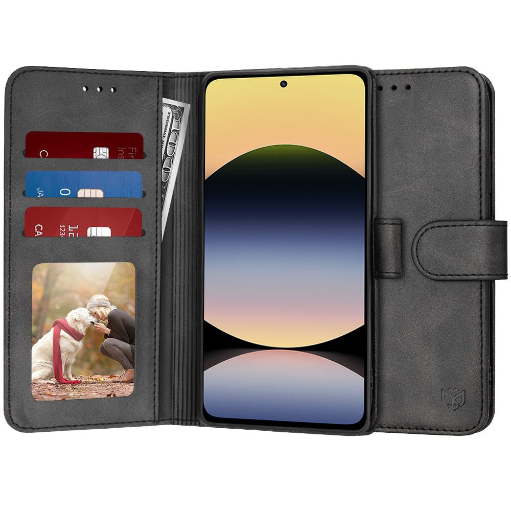 Hülle für Xiaomi Redmi Note 14 4G (Regional), Techsuit, Diary Book, Schwarz