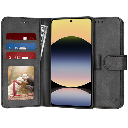 Hülle für Xiaomi Redmi Note 14 4G (Regional), Techsuit, Diary Book, Schwarz