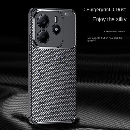 Hülle für Xiaomi Redmi Note 14 5G, Techsuit, CarbonFiber, Schwarz