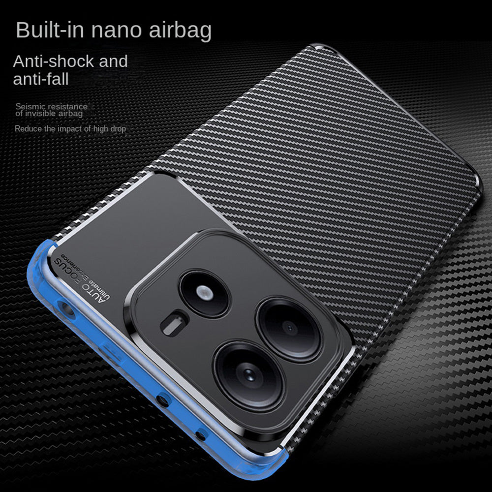 Hülle für Xiaomi Redmi Note 14 5G, Techsuit, CarbonFiber, Schwarz