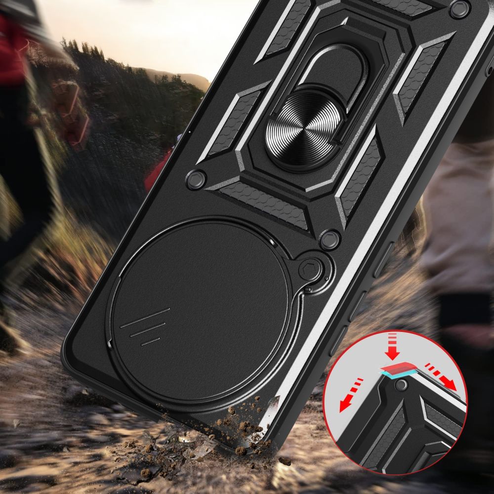 Hülle für Xiaomi Redmi Note 14 Pro 4G, Techsuit, CamShield, Schwarz