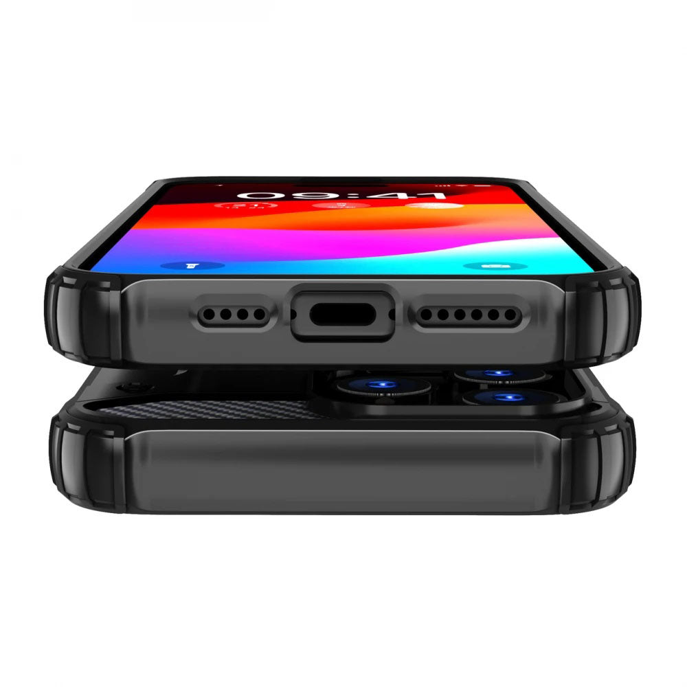 Hülle für Xiaomi Redmi Note 14 Pro 4G, Techsuit, Hybrid Armor, Schwarz
