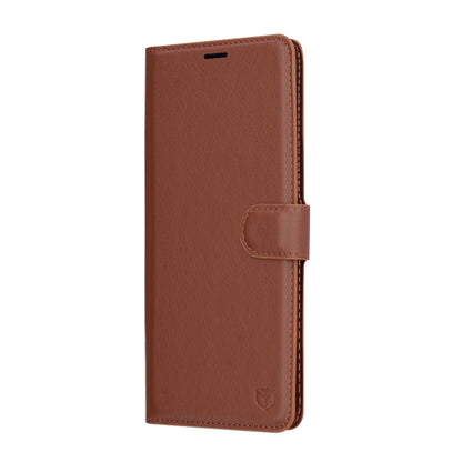 Hülle für Xiaomi Redmi Note 14 Pro 4G, Techsuit, Leder-Folio, Braun