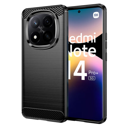 Hülle für Xiaomi Redmi Note 14 Pro+ 5G, Techsuit, Carbon, Schwarz