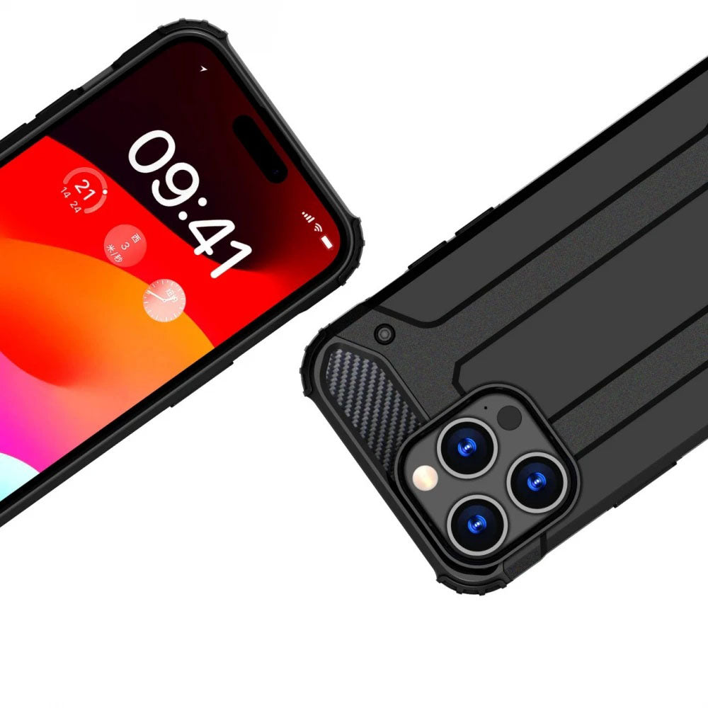 Hülle für Xiaomi Redmi Note 14 Pro+ 5G, Techsuit, Hybrid Armor, Schwarz