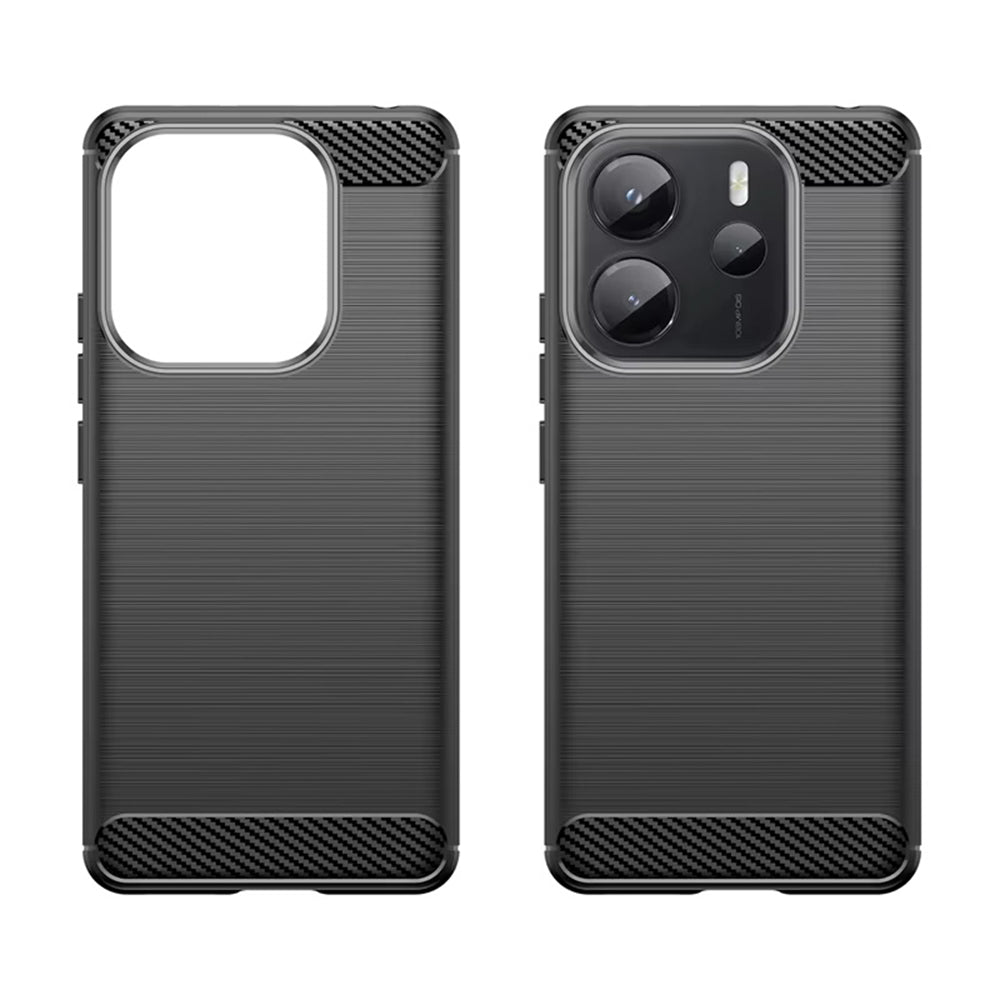 Hülle für Xiaomi Redmi Note 14S, Techsuit, Carbon, Schwarz