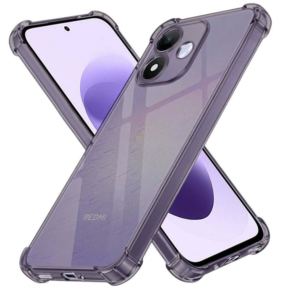 Hülle für Xiaomi Redmi Note 17 4G / Note 17 5G, Techsuit, stoßfest, transparent, rauchgrau