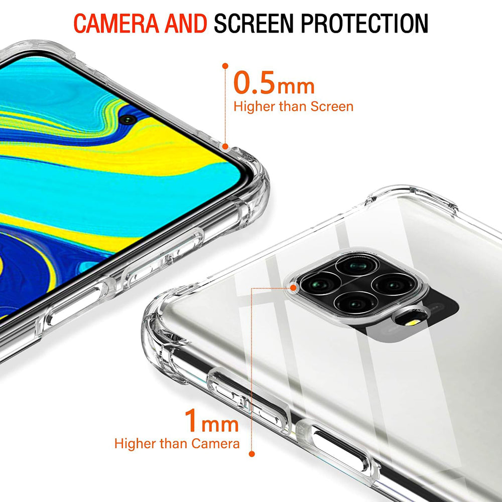 Hülle für Xiaomi Redmi Note 9S / Note 9 Pro / Note 9 Pro Max, Techsuit, stoßfest klar, transparent