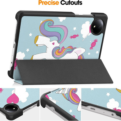 Hülle für Xiaomi Redmi Pad SE 8.7, Techsuit, FoldPro Unicorn, Mehrfarbig