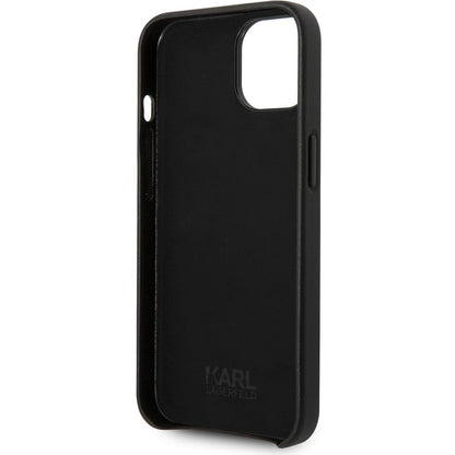 Hülle für Apple iPhone 14 Plus, Karl Lagerfeld, Perforated Logo, Schwarz