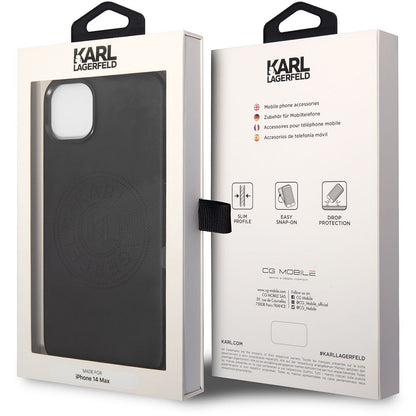 Hülle für Apple iPhone 14 Plus, Karl Lagerfeld, Perforated Logo, Schwarz