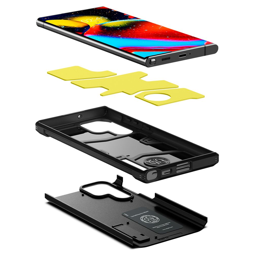 Hülle für Samsung Galaxy S22 Ultra 5G S908, Spigen, Tough Armor, Schwarz ACS03923