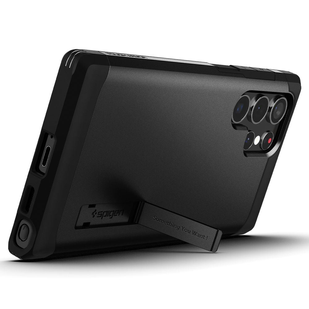 Hülle für Samsung Galaxy S22 Ultra 5G S908, Spigen, Tough Armor, Schwarz ACS03923