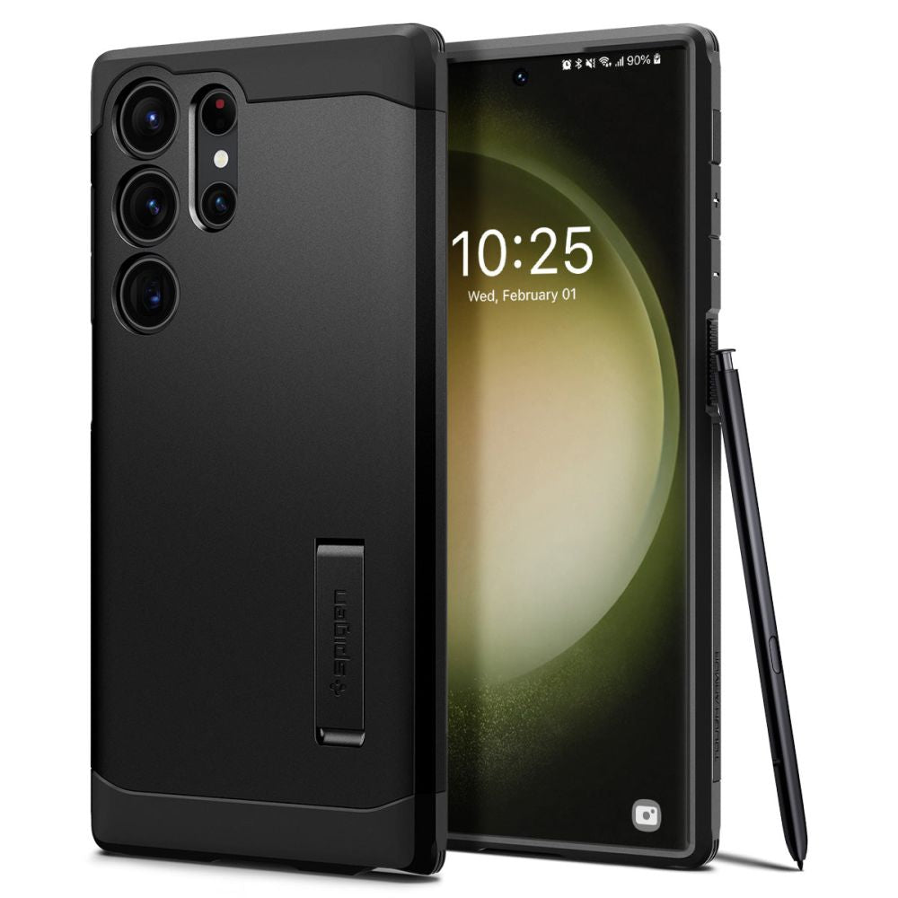 Hülle für Samsung Galaxy S23 Ultra S918, Spigen, Tough Armor, Schwarz ACS05623