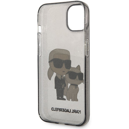 Hülle für Apple iPhone 14 Plus, Karl Lagerfeld, IML Glitter Karl and Choupette NFT, Schwarz