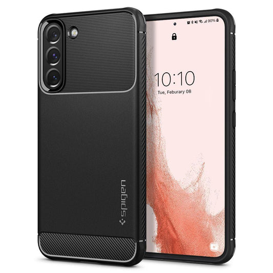 Gehäuse für Samsung Galaxy S22 5G S901, Spigen, Rugged Armor, Schwarz ACS03986