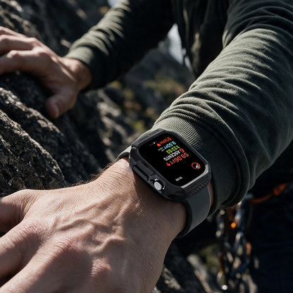 Spigen Rugged Armor Hülle für Apple Watch Series 12 42 mm, Mattschwarz ACS11877