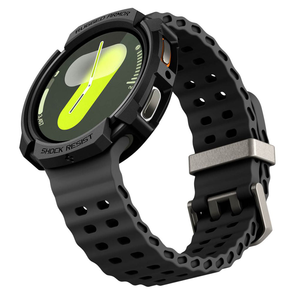 Spigen Rugged Armor Hülle für Samsung Galaxy Watch8 40mm, Schwarz ACS10004
