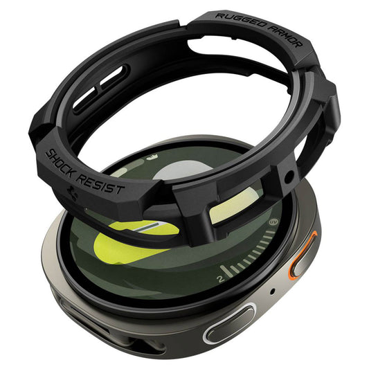 Spigen Rugged Armor Hülle für Samsung Galaxy Watch8 44mm, Matt Schwarz ACS10006