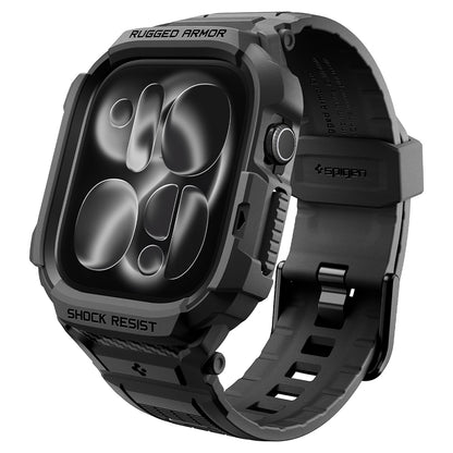 Spigen Rugged Armor Pro Hülle für Apple Watch Series 12 42mm, Matt Schwarz ACS11883