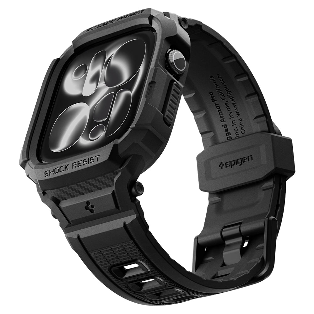 Spigen Rugged Armor Pro Hülle für Apple Watch Series 12 42mm, Matt Schwarz ACS11883