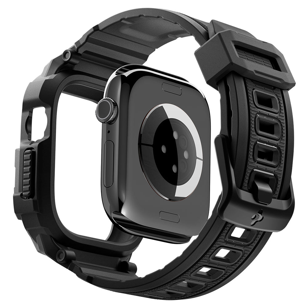 Spigen Rugged Armor Pro Hülle für Apple Watch Series 12 42mm, Matt Schwarz ACS11883