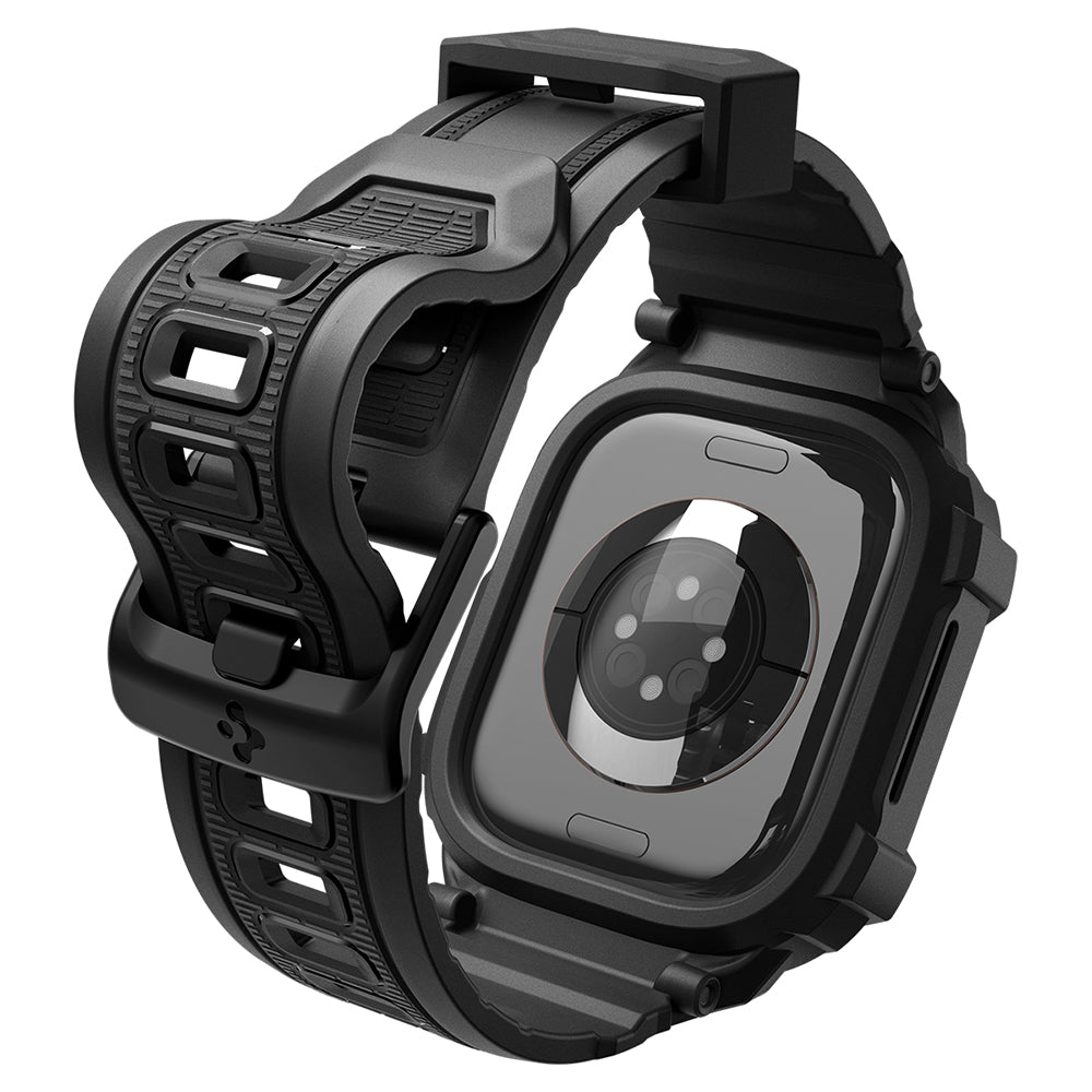 Spigen Rugged Armor Pro Hülle für Apple Watch Series 12 42mm, Matt Schwarz ACS11883