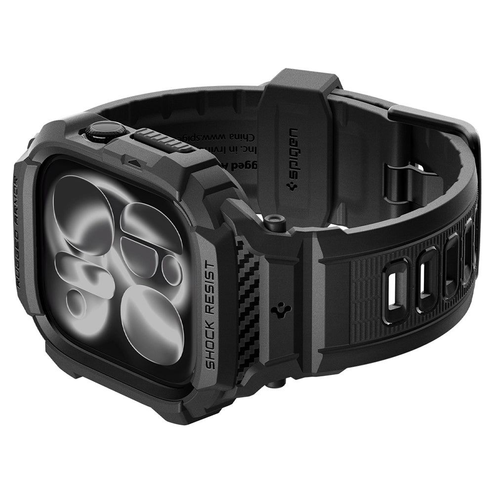 Spigen Rugged Armor Pro Hülle für Apple Watch Series 12 42mm, Matt Schwarz ACS11883