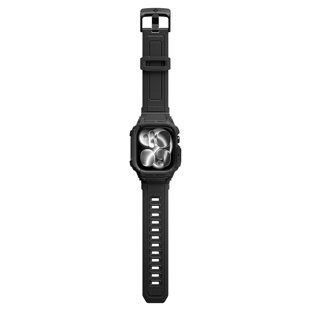 Spigen Rugged Armor Pro Hülle für Apple Watch Series 12 42mm, Matt Schwarz ACS11883