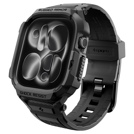 Spigen Rugged Armor Pro Hülle für Apple Watch Series 12 46mm, Matt Schwarz ACS11894