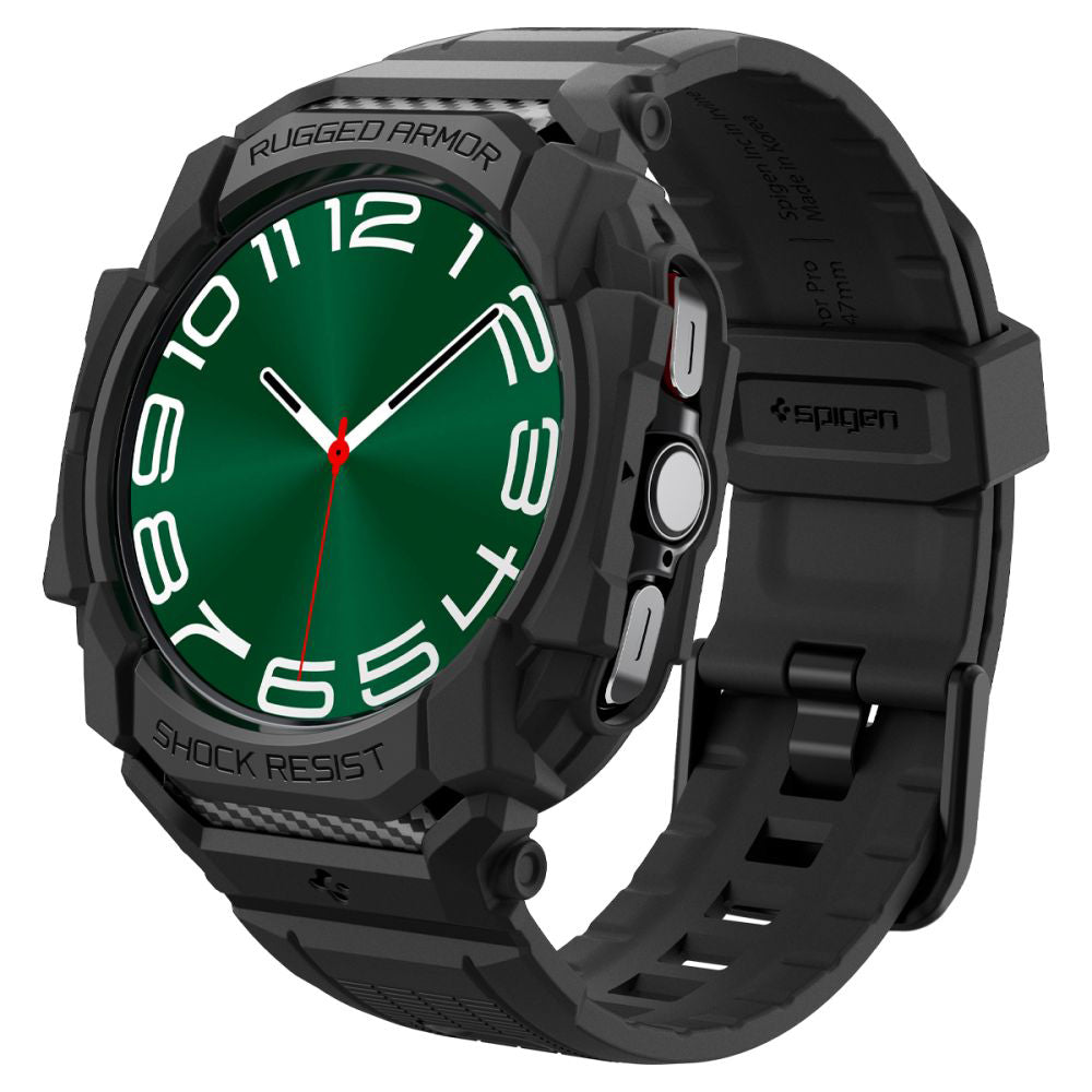 Spigen Rugged Armor Pro Hülle für Samsung Galaxy Watch Ultra, Schwarz ACS08427